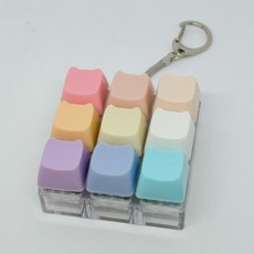 키보드 키링 키캡키링 클리커 딸깍이 열쇠고리 캐릭터 고양이 커스텀 기계식 키홀더 클릭커 피젯 청축 백꾸, 캡 1PCS-색상랜덤발송바디미포함