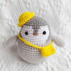 뜨개질패키지 크로셰 동물인형 펭귄 코바늘 DIY 원사 재료 키트 여행 배낭 오리 마리 재료 패키지, 1개, 남녀공용
