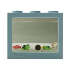 세남자바스켓 심플 바다 DIY 세트-국산 마리모(중), 레트로블루 블럭, 투명색 자갈, 1개