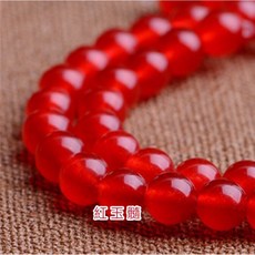 紅玉髓DIY散珠（按串出售）手工飾品材料包 DIY手鍊項鍊配件, 8mm（一串約45顆）, 1個