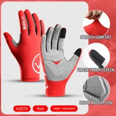 바람막이 사이클링 반장갑 미끄럼 방지 자전거 레이싱 로드 바이크 MTB, 없음, 02 A0076-red