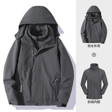 衝鋒衣 防風防潑水保暖三合一外套 可拆卸內膽大尺碼情侶款