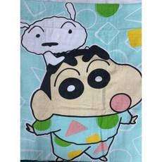 朗萌綺盟 純棉卡通浴巾70cm*140cm (蠟筆小新/貓福珊迪) 親膚吸水速乾, 1個, 蠟筆小新睡衣（綠）