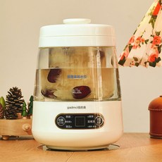 佳的美小電燉鍋迷你寶寶煮粥玻璃煲湯養生隔水燉家用小燕窩電燉盅, 白色:YS-D625