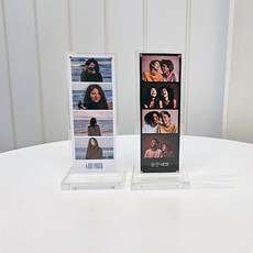 투명 미니 탁상 용 인생 포토 네컷 액자 아크릴 프레임 스탠드 소형 사진 자석 테이블, 상세 설명 참조, 1개