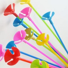 행사용 컬러 풍선 홀더 손잡이 막대 32cm 100개 컵스틱, 1세트, 랜덤색상