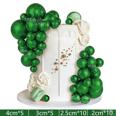 반짝이 골드 공 케이크 색 스팽글 생일 샤워 웨딩 장식, 1개, 8. Green