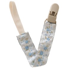 刺繡防掉奶嘴鍊 - 民族風嬰兒繡花安撫奶嘴鍊 簡約玩具防掉鍊, 藍色刺繡牡丹