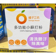 橘子工坊 多功能小蘇打粉 100% 小蘇打粉 4公斤, 1個, 貨運宅配