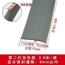 櫃門密封條 櫃子防塵條 防蟲膠條 隔音減震, 1個, 第二代灰色款 長度2.8米