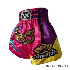 태국 권투 반바지 무에타이 바지 새틴 폴리 에스터 통기성 킥복싱 싸움 훈련 유니폼, 1개, 11. A11 Pink