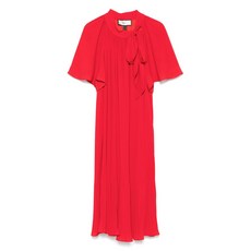 니사 플리세 미디 드레스