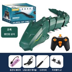 원격 제어 무선 충전 뱀 RC 로봇, 초록, 1개