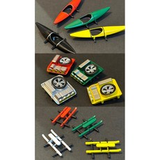 WM模型 1/64比例車頂配件組：橡皮艇、越野套件、雪橇，精緻模型場景配件, 1個, 雪橇,綠