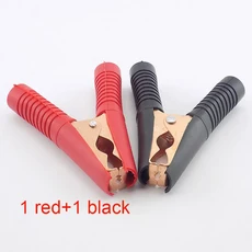 92mm 100A 핸들 악어 클립 어댑터 배터리 커넥터 케이블 프로브 금속, 02 1 red 1 black
