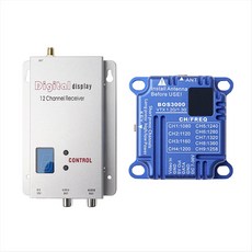 1.2Ghz 1.3Ghz 3W VTX + 1.2G 12CH 수신기 3000mW 9 채널 FPV 비디오 오디오 송신기 FPV Long Rang RC Drone 용 PAL/NTSC, 블루 &amp; 실버