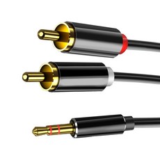山澤 3.5mm Aux 轉 2 RCA 音源線, 1個, 1.5m, 山澤 3.5mmAux轉2RCA高保真抗干擾一分二音源線