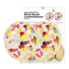 파티클럽 30cm 컨페티 풍선 5입, 메탈 원형, 1개