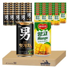 광동 헛개차+칠성 델몬트망고 캔음료 세트, 180ml