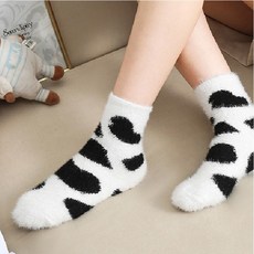 [이거찜] 예쁜데 따뜻하기까지한 얼룩무늬털양말 수면 양말/깜찍 발랄 수면 양말