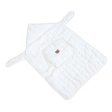 Dpofirs 플리스 띠 커버 | 주머니가 있는 방풍 겨울 후드형 유모차 랩 (베이지색 곰 무늬), Beige with Bear Pattern
