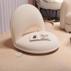 각도 조절 좌식 의자 접이식 등받이 앉은뱅이 게으른 좌식 소파, 아이보리