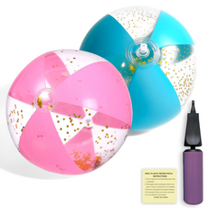 준비끝 물놀이 스팽글 비치볼, 2개, 핑크+블루, 40cm