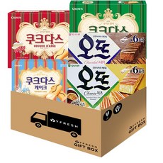 [YFRESH]부드러운 곽 과자5종 세트(쿠크다스 화이트 쿠크다스 커피 쿠크다스케이크 오뜨 쇼콜라 오뜨 치즈) +YFREH박스, 1개