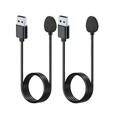 NOUKAJU [2팩] Breo 휴대용 미니 두피 마사지기용 충전기 마그네틱 USB 스마트워치 충전 케이블 80cm/2.62피트) 충전기 교체(블랙) 124682, NOUKAJU [2팩] Breo 휴대용 미니 두피 마사