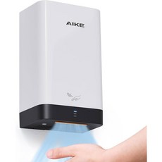 AIKE ADA 준수 핸드 드라이어 표면 마운트 하드 와이어 디자인 110V 실버 모델 AK2822, White, 화이트., 1개