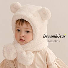 꿈과별 폴러베어 모자머플러 폭신한 귀달이모자 목도리