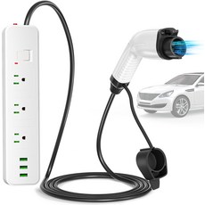 EVJUICION V2L 차량 120V 미국 소켓이 장착된 J1772 전기 자동차 방전 소켓용 현대 오닉 5 6 기아 EV6 EV9 니로 EV 15암페어 어댑터와 호환되는 어댑터