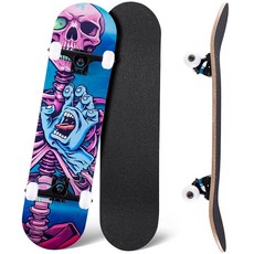 초보자용 스케이트보드 스케이트보드 78.7 x 20.3cm(31 x 8인치) 초보자 어린이 청소년 성인 완벽한 표준 스케이트 보드 8겹 캐나다 단풍나무 데크 오목한, 초보자용 스케이트보드, 스케이트보드 78.7 x 20.