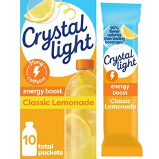 Crystal Light Energy Boost Lemonade Drink Mix 10 ct On-the-Go Packets, 1개