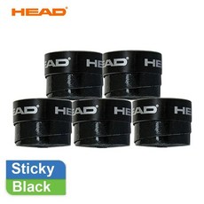 테니스 라켓 오버그립 5개입 논슬립 땀흡수 패들 그립테이프 블루 배드민턴 스쿼시 탁구 라켓스포츠 그립감 미끄럼방지 내구성 교체용 액세서리 스포츠용품 초보자 중급자 프로 연습용 경기, China Mainland, Sticky Black