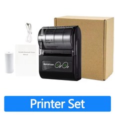 GOOJPRT 58mm 미니 열전사 프린터 티켓 영수증 POS 소형 비즈니스 바우처 기계, Printer Set