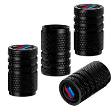 BMW M 퍼포먼스 타이어 밸브캡 4P 세트 알루미늄 에어밸브 캡 휠 튜닝 악세사리 누수방지, 블랙, 4개