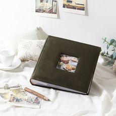 바인더앨범 a4사이즈사진첩 성장스크랩북 접착식포토북, 리브리움 사진앨범 그린