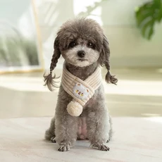 강아지 니트 스카프 크리스마스 액세서리 레드 그린 페스티벌 넥 워머 반다나 소형견 목걸이용, 02 S, 03 7