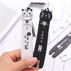 해소미 1P 우드 고양이 책갈피 고급책갈피, 화이트