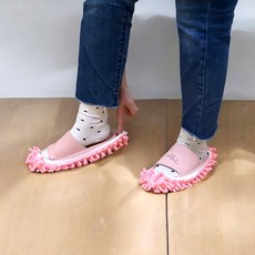 청소 슬리퍼 걸레 신발 덮개 극세사 실내화, 색상랜덤, 1개