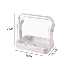 手提化妝箱 桌面收納盒 護膚品收納架, 白色-頂部手辦盒, 1個