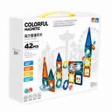 彩色磁力管道積木 42件組, 1個, 磁力軌道積木(42PCS)