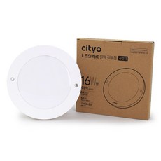 씨티 LED바로 원형 직부등 6인치 16W형 주광색 6500K LED 무타공 설치, 1개