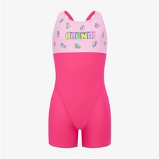 아레나 수영복 여아동 일반 큐브 아동 3부 반신 레이서백 PNK