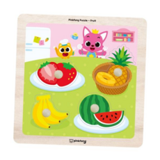 유아원목퍼즐 베베 핑크퐁 원목퍼즐 과일 아이넷 꼭지퍼즐 P398, 본상품