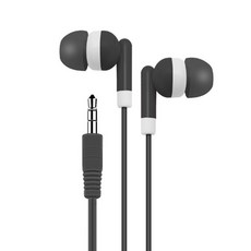 馬卡龍 3.5mm 電腦手機平板通用無麥克風有線耳機, 黑色, HSF-E033 BLACK