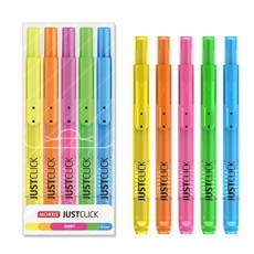 [감동] 똑딱이 형광펜, 1개, 5색