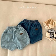 Hi！Kids 韓國時尚嬰兒牛仔短褲兒童夏季寬鬆百搭兒童短褲 1-6歲
