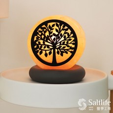 鹽夢工場 小剪影系列 生命樹鹽燈 鹽燈風水擺飾 小夜燈, 暖色, 1個